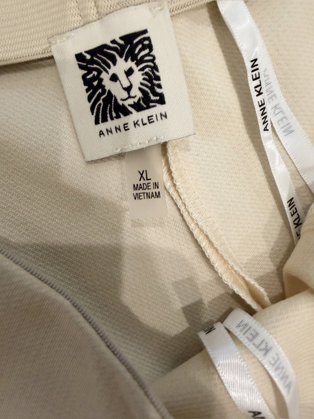 Anne Klein Crepe Wide Leg Crop Pants Pull On High Rise Parchment Ivory XL NEW - Picture 12 of 13